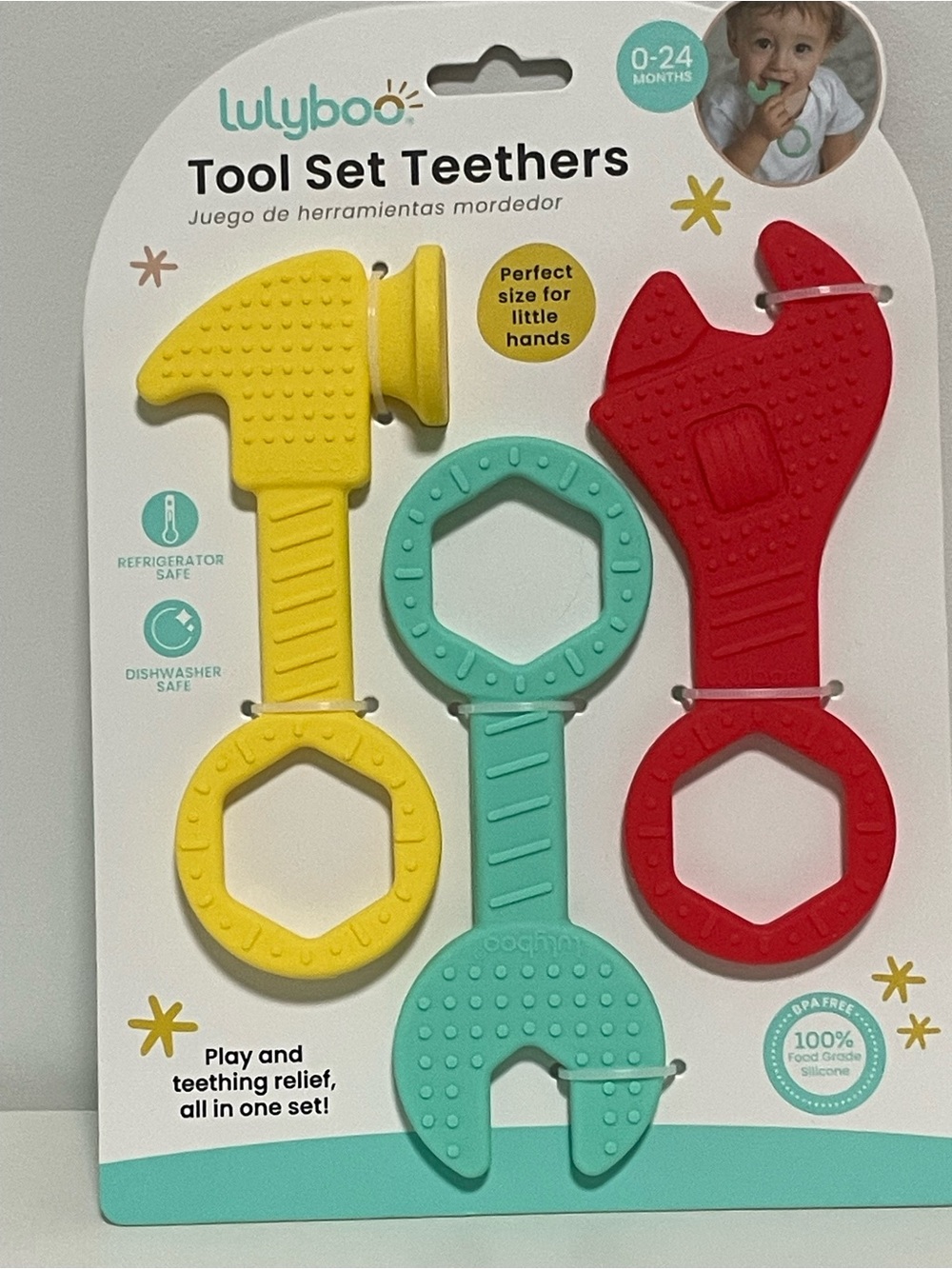 Lulyboo Tool Set Teethers - Yellow, Teal, Red